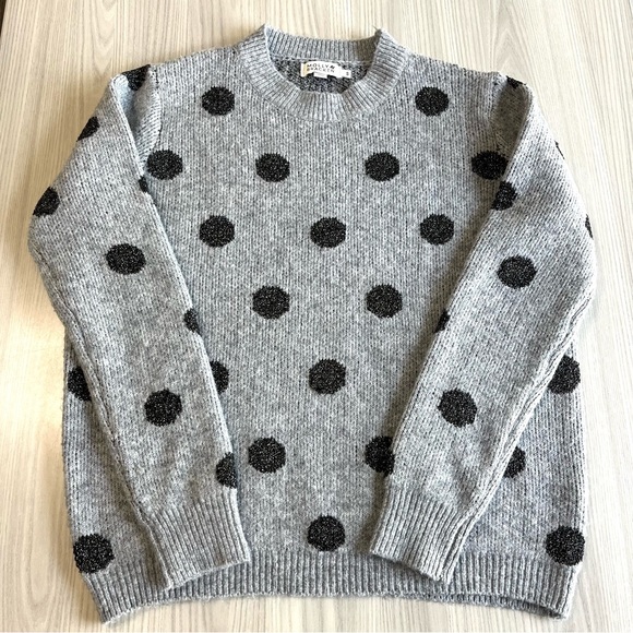 EUC ! Molly Bracken Polka Dot Pattern Sweater Gray Size Small - Picture 2 of 7